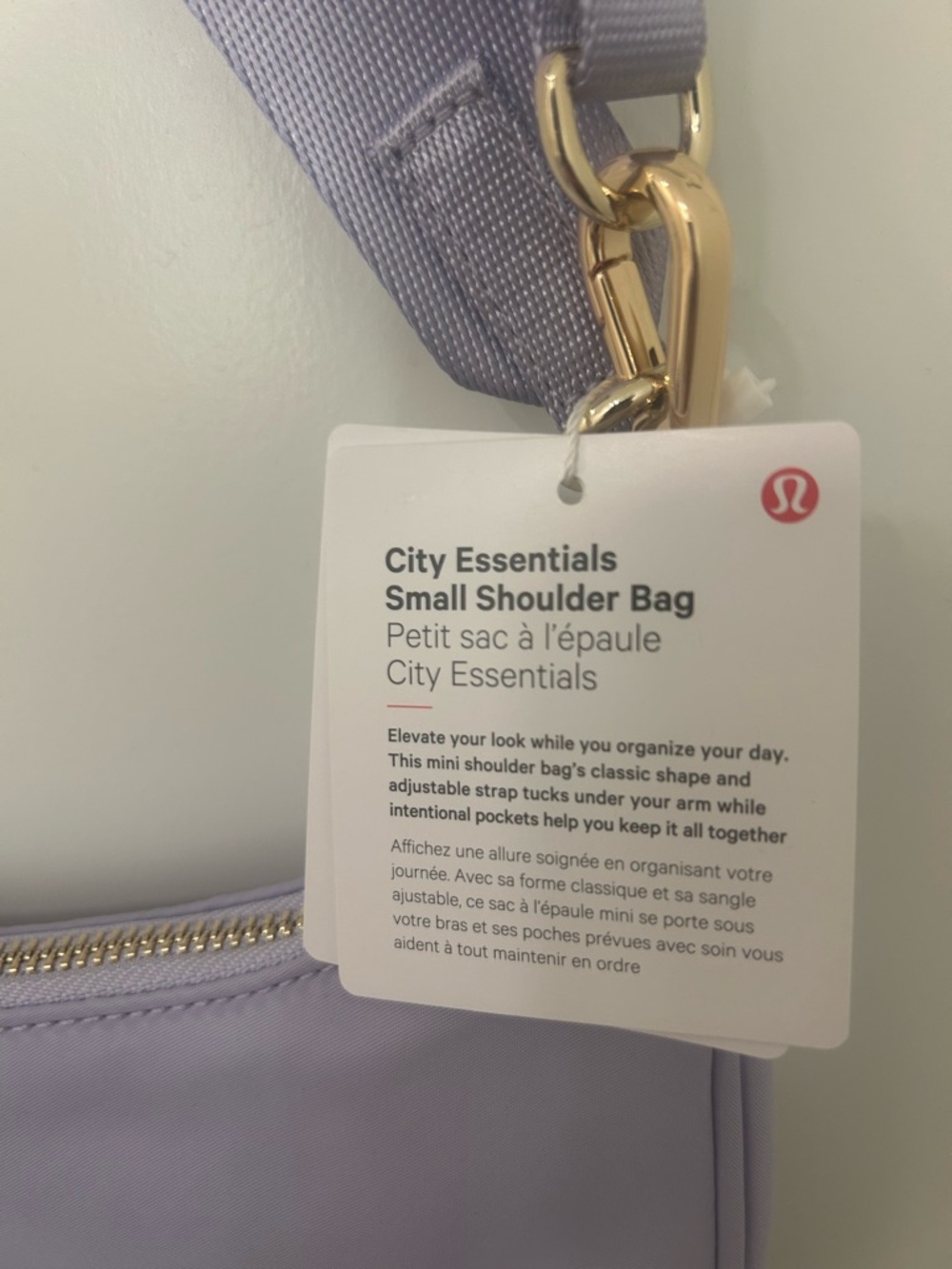 NWT Lululemon City Essentials Small Shoulder Bag 3L Lavender Lilac - Picture 4 of 4